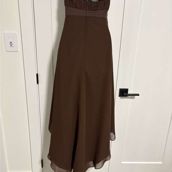 Alfred Angelo Y2K Chocolate Brown Formal Strapless High-low Event Dress Size 4 - Picture 3 of 8